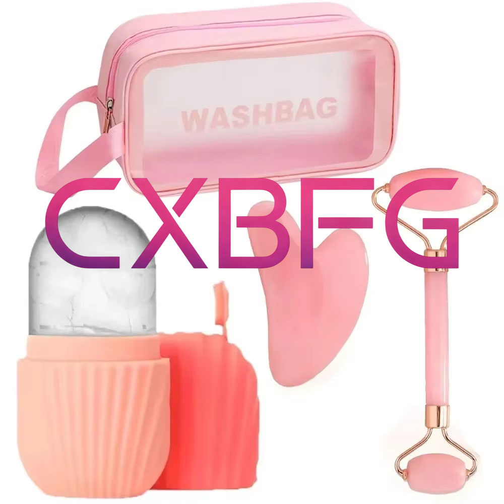 Face Ice Roller Puffiness - Set de masaje facial de 4/1