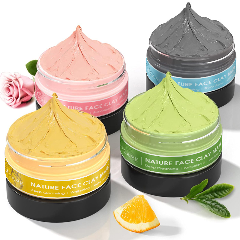 Green Tea Cleansing Clay Mask - Juego de mascarillas faciales de arcilla,