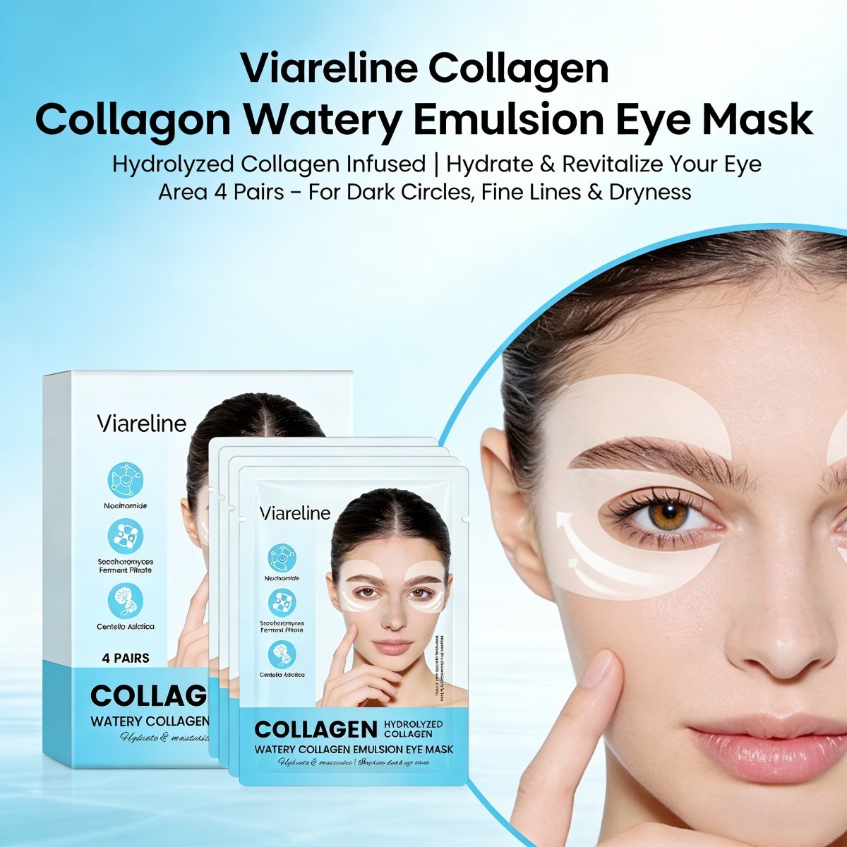 Collagen Under Eye Patches - Parches de Colágeno para Ojos, Reducen