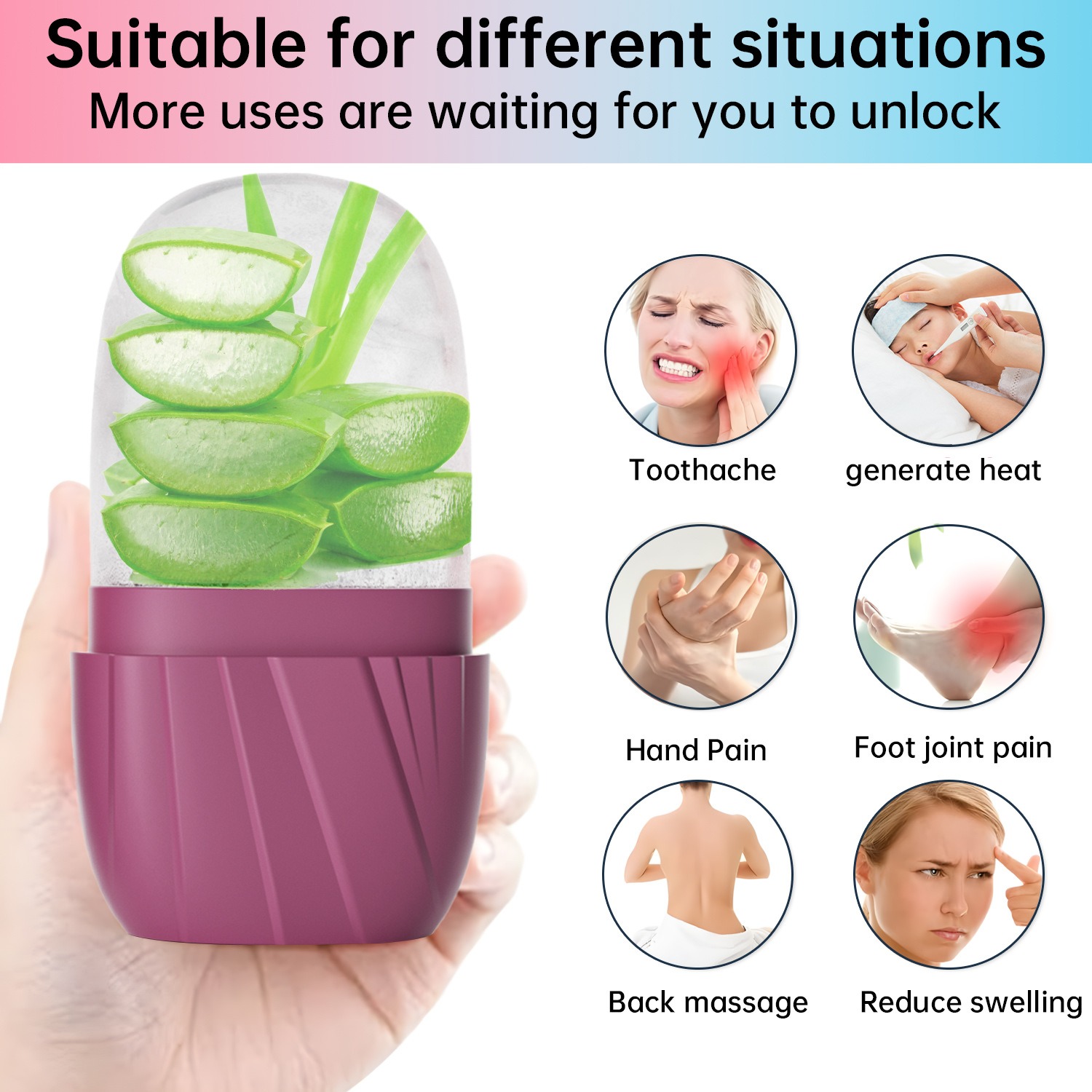 Face Ice Roller Puffiness - Rodillo Facial Estético con Rayas para