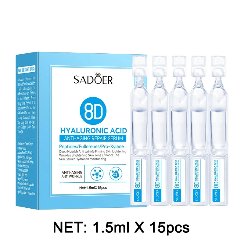 Hyaluronic Acid Facial Serum - 1 Caja de 15 Unidades de