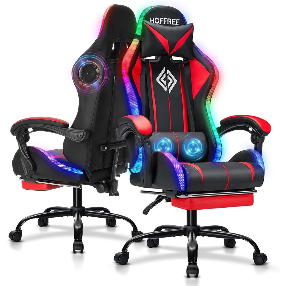 Massage - Silla Gaming RGB con Altavoces Bluetooth