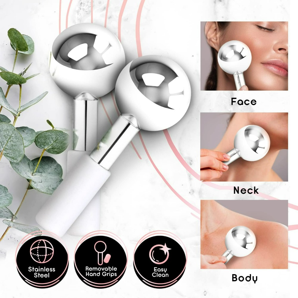 Face Ice Roller Puffiness - Masajeador Facial Criogénico, Globos de Hielo