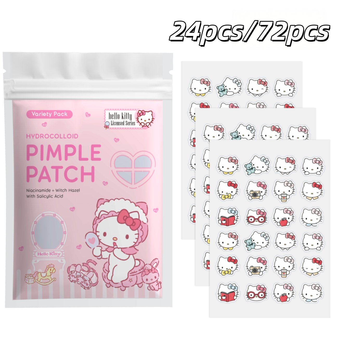 Hydrocolloid Pimple Patch - Parches Hidrocoloides para Granos Hello Kitty,