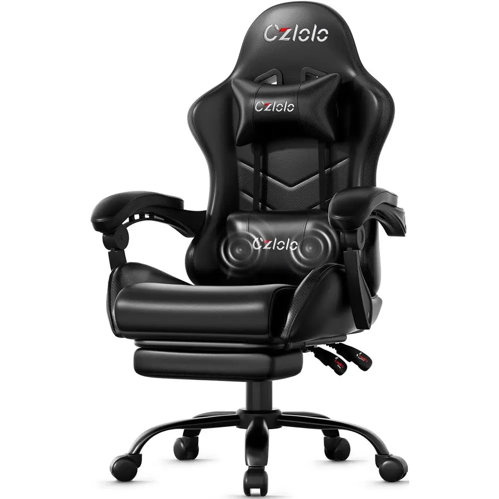 Massage - Silla de Juego Ergonómica con Reposapiés,
