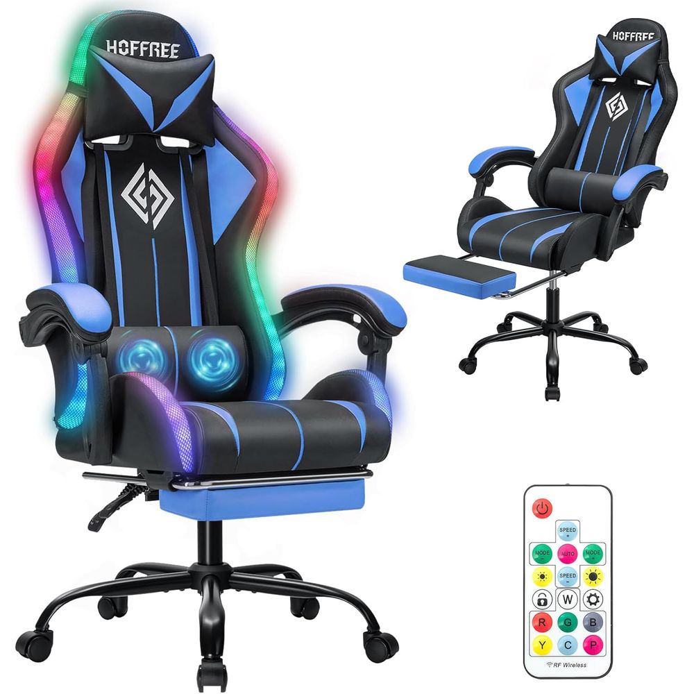 Massage - Silla de Juego LED con Luces