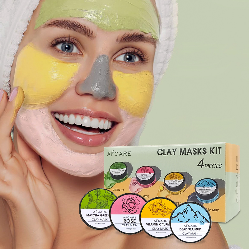Green Tea Cleansing Clay Mask - Juego de 4 mascarillas faciales con