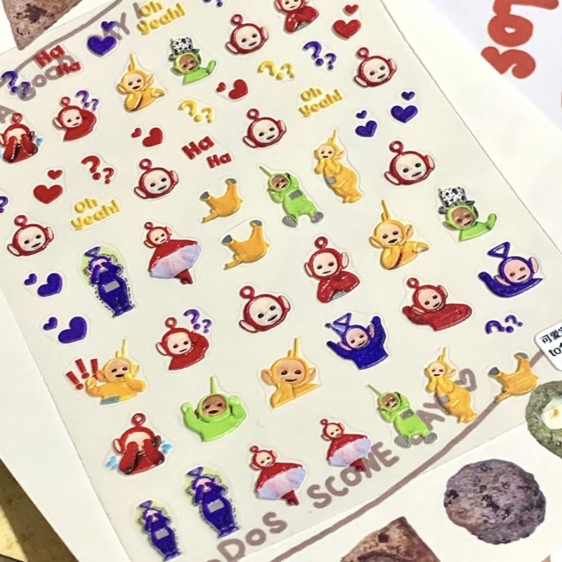 Nail Art - Pegatinas 3D de los Teletubbies, Lindas