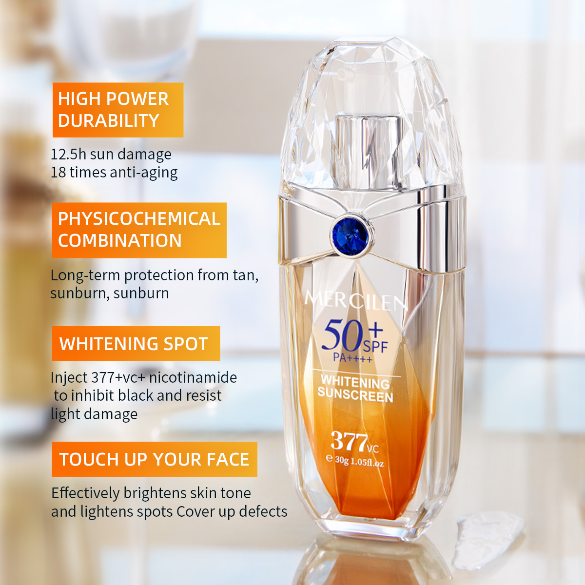 Protector solar Mercilen 30 g, - Spf 50 Waterproof Sunscreen reseña y precio