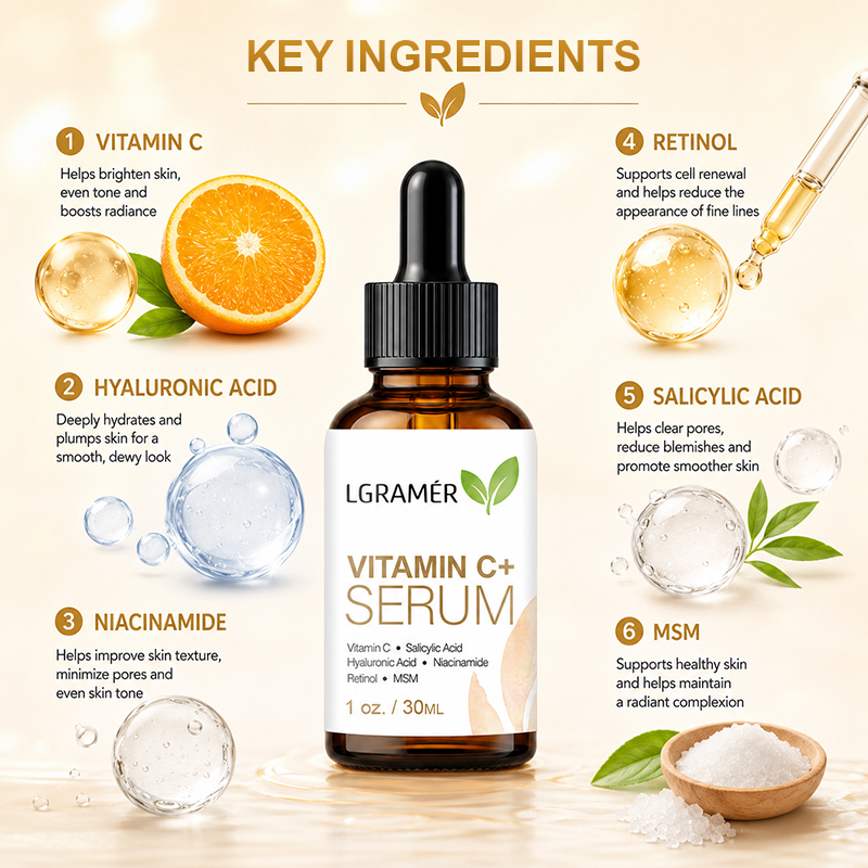 Suero Facial con Vitamina C+ y - Hyaluronic Acid Facial Serum reseña y precio