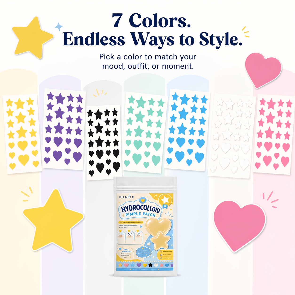 7 colores, 252 piezas/756 piez - Hydrocolloid Pimple Patch reseña y precio