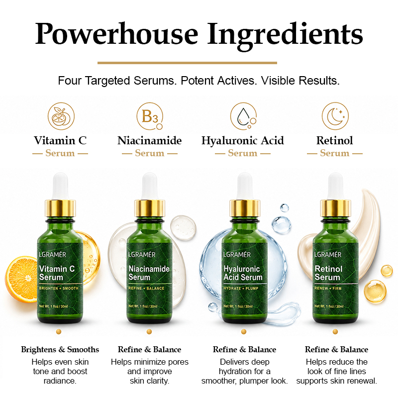 Set de 4 Sueros Faciales con N - Niacinamide Pore Shrinking Essence reseña y precio