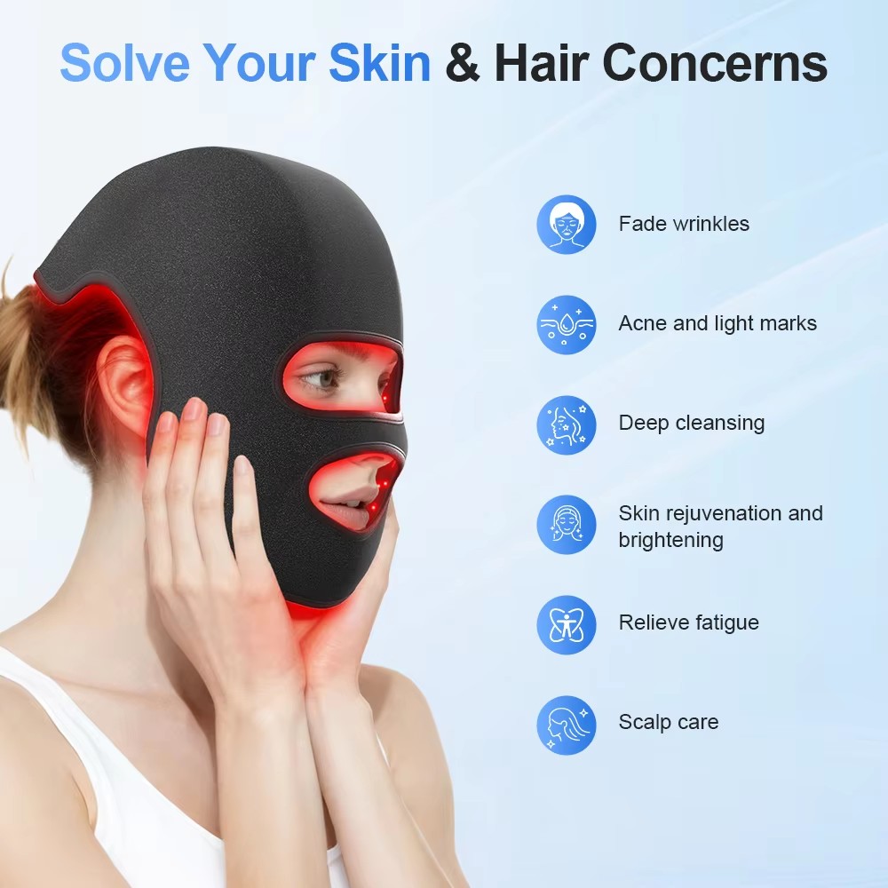 Gorro y Máscara Facial LED de  - Led Light Therapy Face Mask reseña y precio