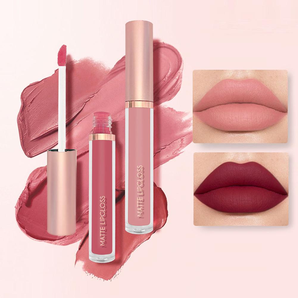 3 unids/set brillo de labios d - Matte Velvet Lip Tint Long Lasting reseña y precio