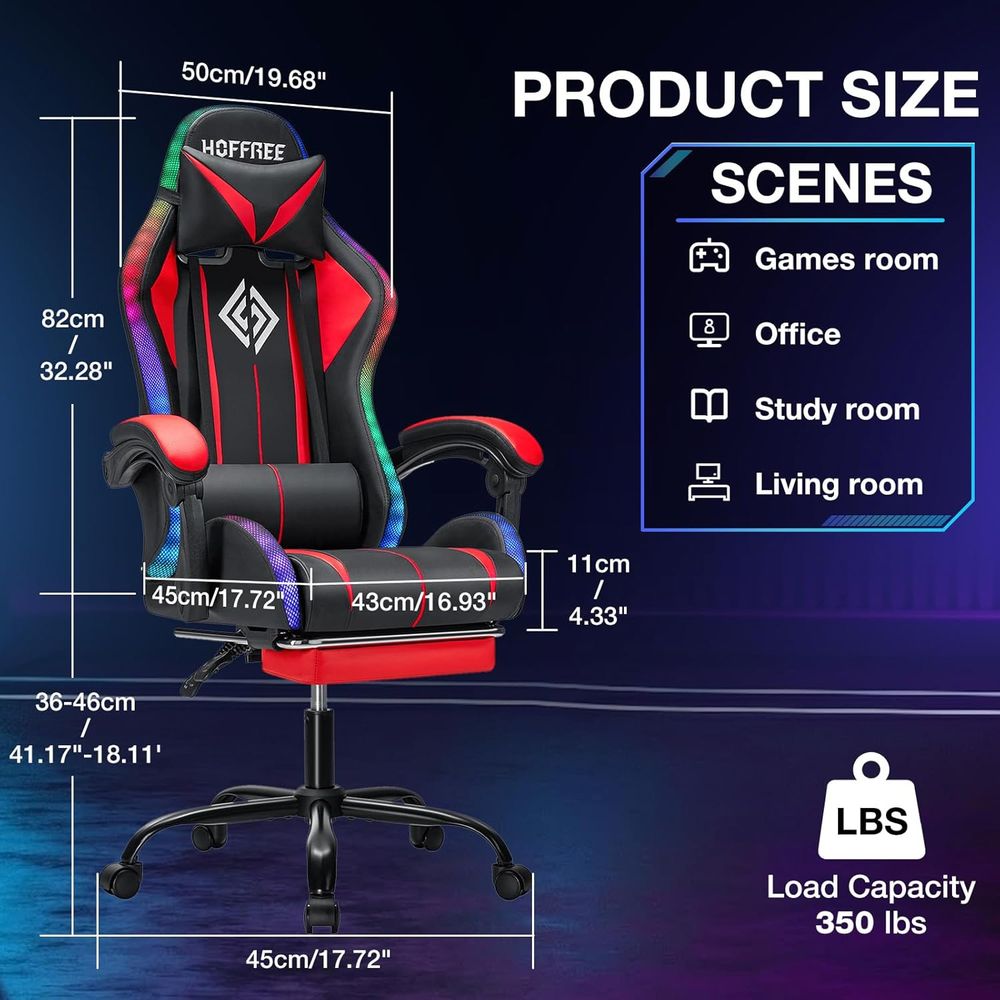 Silla Gaming RGB con Altavoces - Massage reseña y precio