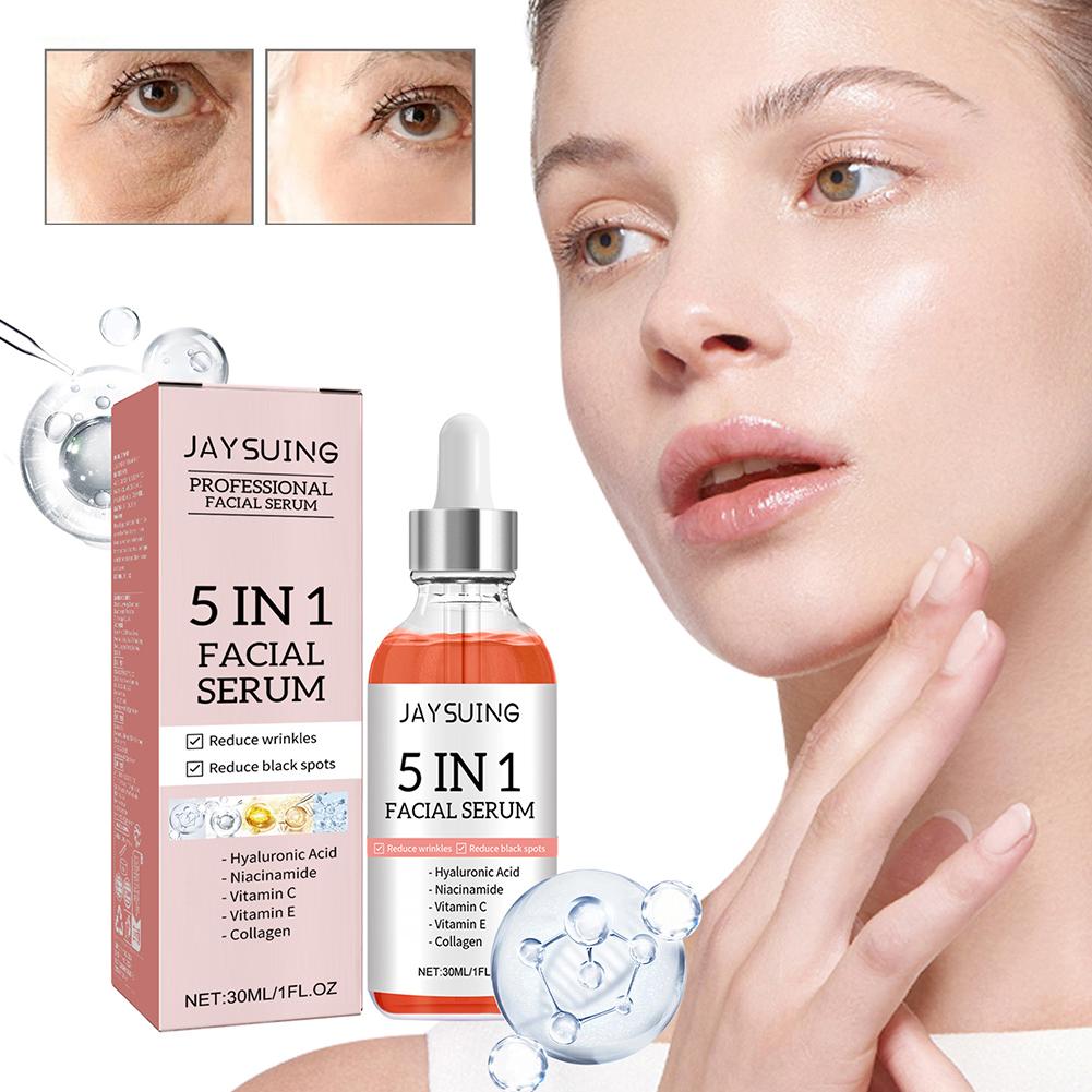 Suero Facial 5 en 1 con Vitami - Hyaluronic Acid Facial Serum reseña y precio