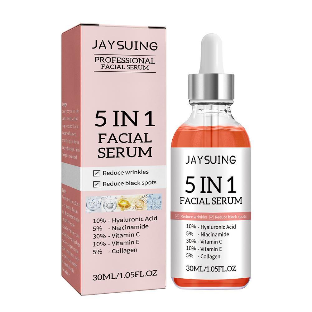 Suero Facial 5 en 1 con Vitami - Hyaluronic Acid Facial Serum reseña y precio