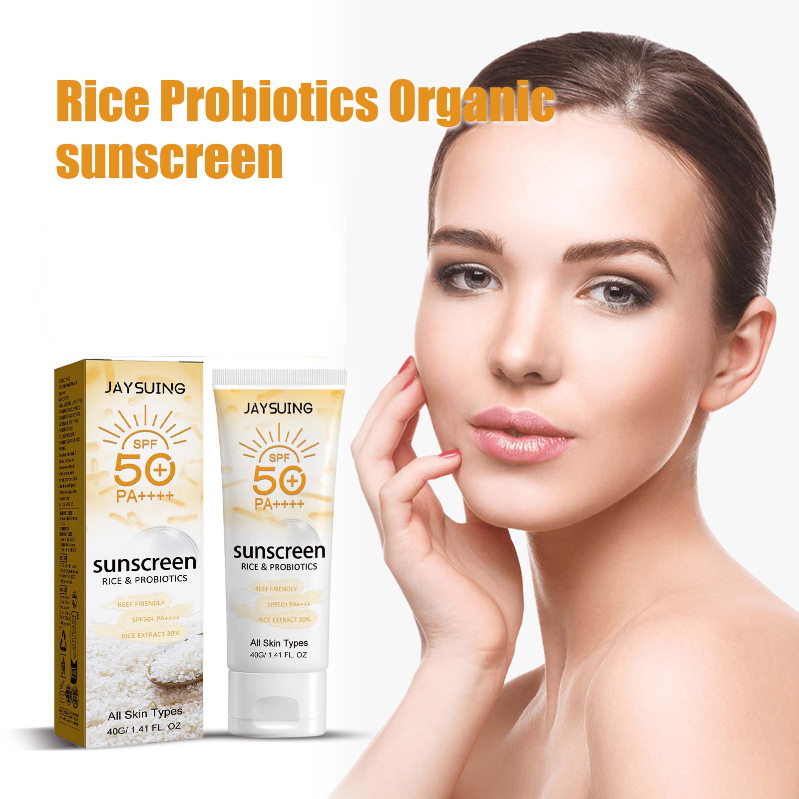 Protector solar de arroz orgán - Spf 50 Waterproof Sunscreen reseña y precio
