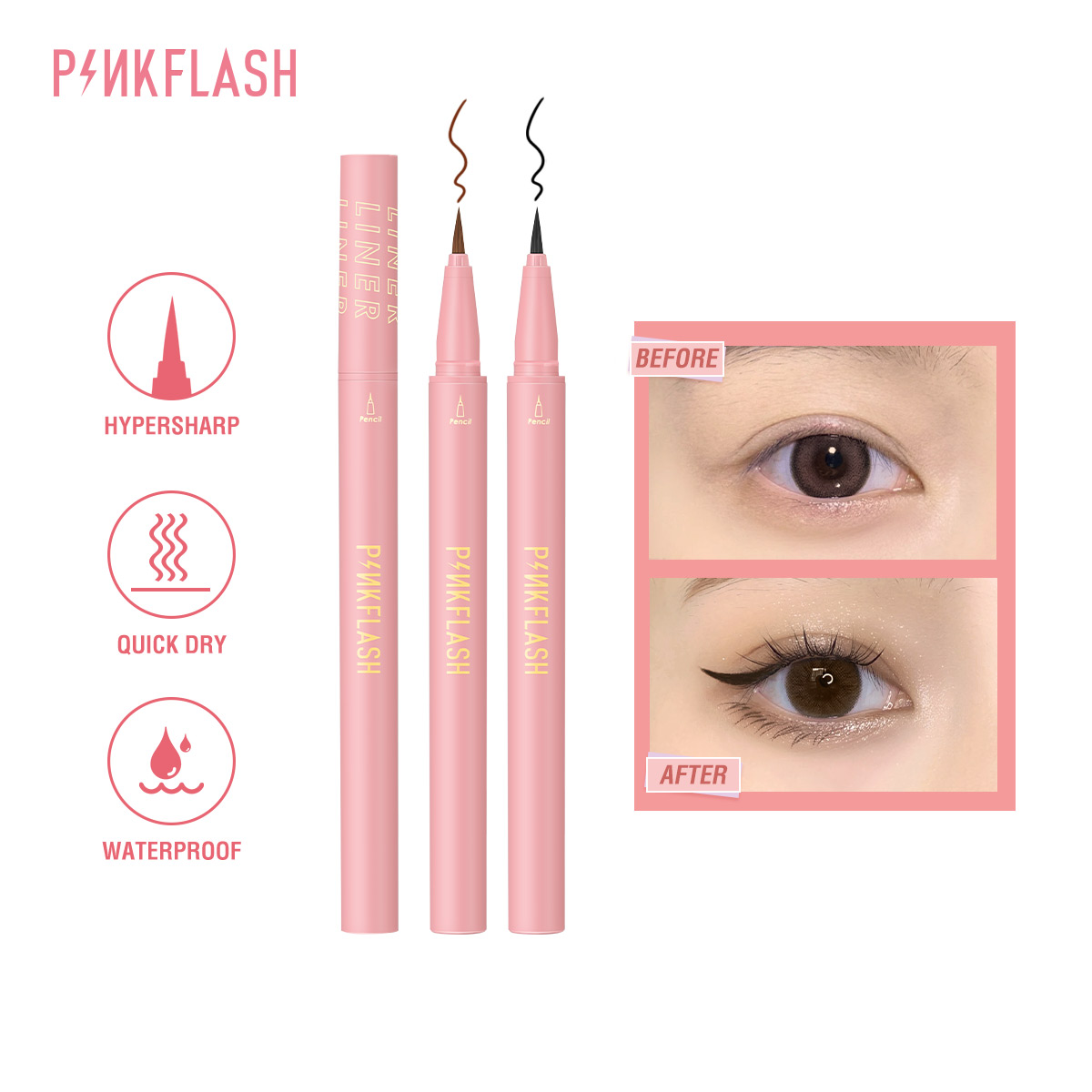 PINKFLASH-Lápiz Delineador de  - Waterproof Liquid Eyeliner Pen reseña y precio