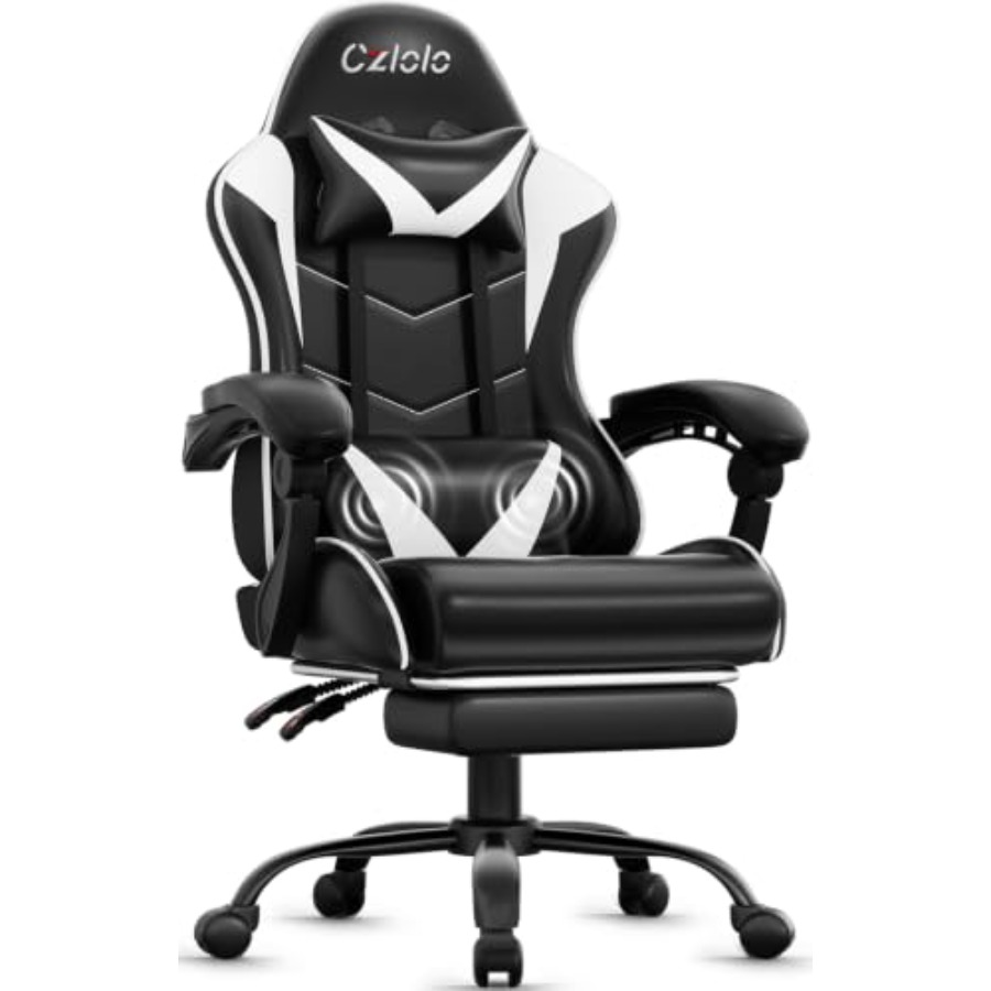 Silla de Juego con Reposapiés, - Massage reseña y precio