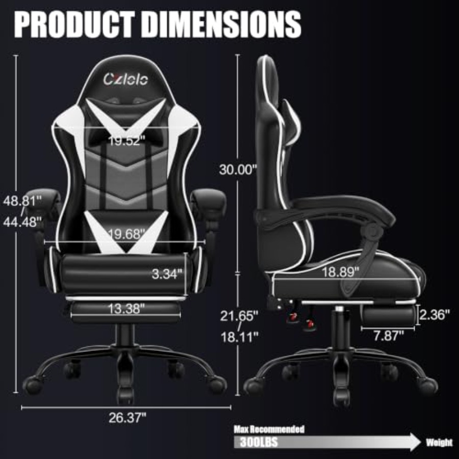 Silla de Juego con Reposapiés, - Massage reseña y precio