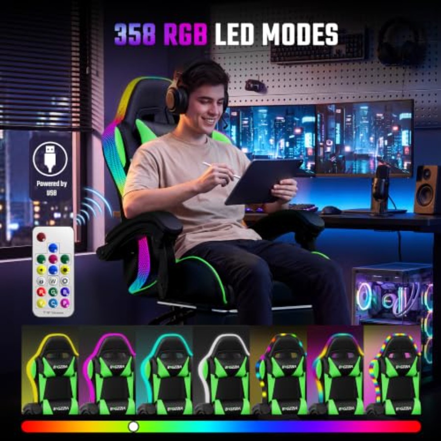 Silla de juego RGB con reposap - Massage reseña y precio