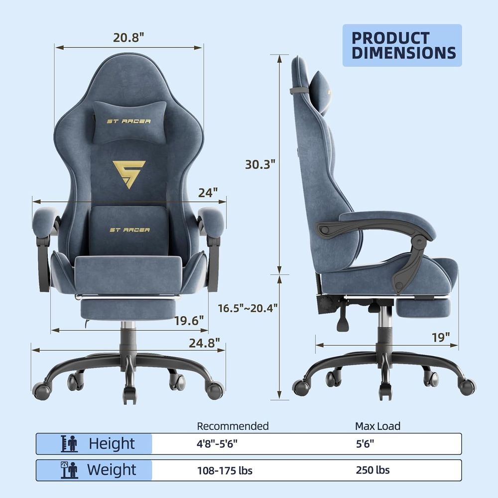 Silla de Juego Ergonómica con  - Massage reseña y precio