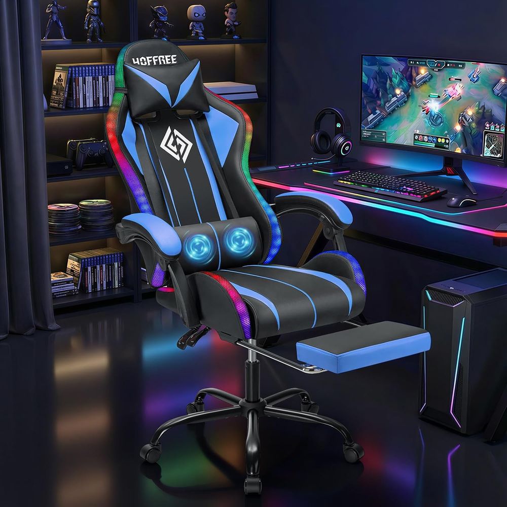 Silla de Juego LED con Luces R - Massage reseña y precio