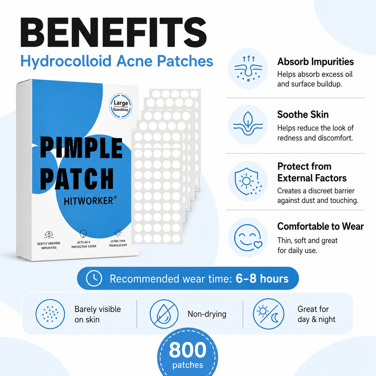800 Parches Hidrocoloides para - Hydrocolloid Pimple Patch reseña y precio