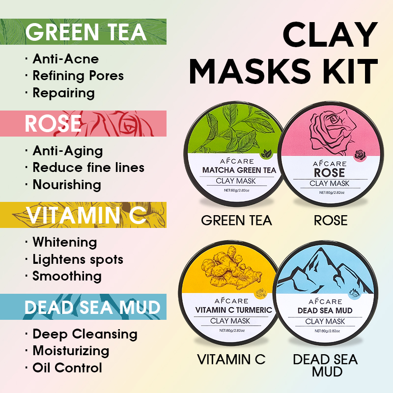 Juego de 4 mascarillas faciale - Green Tea Cleansing Clay Mask reseña y precio