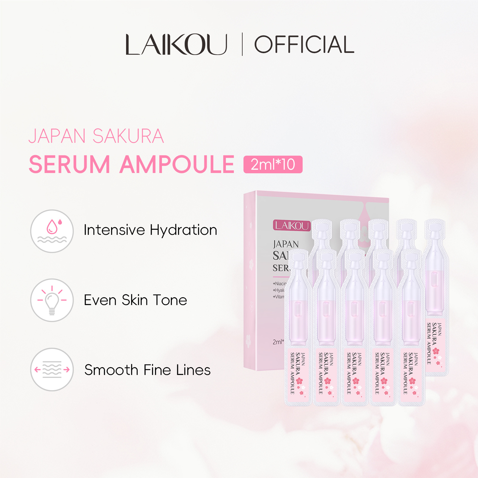 10pcs Sakura Sérum Facial Hidr - Niacinamide Pore Shrinking Essence reseña y precio